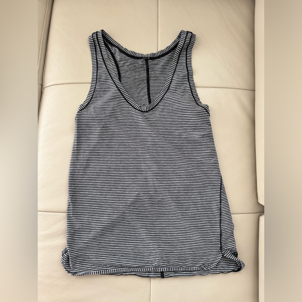 Lululemon Gray and Black Striped Tank Top